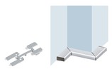 Комплект торцевых заглушек и угловых соединителей прямоугольного пристеночного бортика SCILM (пластик, серый)