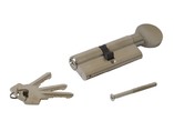 Цилиндр 40(ручка)-40(ключ) с плоской ручкой, никелированный