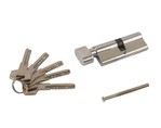 Цилиндр профильный ELEMENTIS 30(ключ)/30(ручка овальная), 5 ключей, никелированный