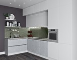 Кухня угловая, Модерн AGT матовый, белый/светло-серый