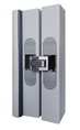 Петля дверная скрытая CEMOM универсальная, 3D, 111,5х29 мм, 80 кг, сатин хром., с 4 пласт. колпачками