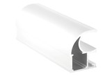 Профиль-ручка асимметричная, алюминий в ПВХ, белый глянец, 5400 мм