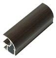 Профиль-ручка асимметричная, алюминий в ПВХ, венге темный с тиснением, 5400 мм