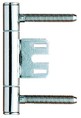 Петля ввертная, 2-штыревая, диаметр 15 мм, с центральной пластиной+стержень с головкой+1 головка, сталь, никелированный