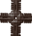 Соединение крестовое с отверстием под буффер Isabel коричневое