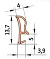 Уплотнитель контурный для межкомнатных дверей DEVENTER, ТЭП, серый RAL 7040