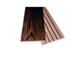 Заборная доска двусторонняя (крупный вельвет брашированный/текстура дерева) шоколад, 125х10х3000 мм