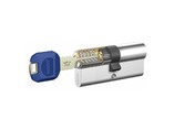Цилиндр KABA maTrix 65 (30+35), 3 ключа Large Key с голубой пластиковой клипсой, НИКЕЛЬ