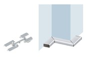 Комплект торцевых заглушек и угловых соединителей прямоугольного пристеночного бортика SCILM (пластик, серый)
