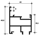 400-04 Профиль штульповой оконный, белый (6,0 м )