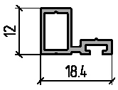 Профиль примыкания двери 12мм (6,5м), RAL9016