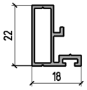 Профиль примыкания двери 22мм (6,5м), RAL9016