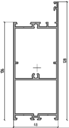 Профиль створки дверной 128мм (6,5м), RAL9016