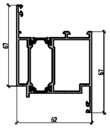 Профиль створки дверной штульповой (6,5м), RAL9016