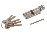 Цилиндр профильный ELEMENTIS 35(ключ)/45(ручка) ЦАМ, 5 перфорированных ключей, никелированный