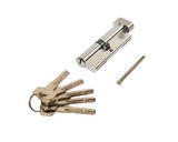 Цилиндр профильный ELEMENTIS 45(ключ)/50(овальная ручка) ЦАМ, 5 перфорированных ключей, никелированный