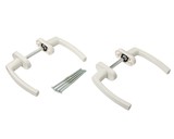 Гарнитур для балконной двери алюминиевый белый, штифт 120 мм, винты M5х100 мм, RAL9016