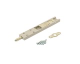 Комплект: шпингалет ELEMENTIS дверной накладной, ответная планка, саморезы, 140*22*8 мм, серебр. RAL9006