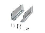 Комплект стеклянных боковин ALPHALUX высота 132мм (medium), длина 400 мм (L/R, крепления фасада, заглушки) для ящика CRYSTAL, белый