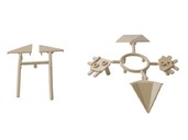 Комплект соединителей треугольного пристеночного бортика ALPHALUX (6 частей), пластик, бежевый