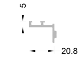 Профиль дополнительный для вставки двери в фасад ALUMARK 6м Белый RAL9016