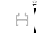 Профиль фасадный дополнительный ALUMARK (с вертикальным и горизонтальным изломом) 10 мм 6м Неокрашенный