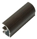 Профиль-ручка асимметричная, алюминий в ПВХ, венге темный с тиснением, 5400 мм