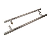 Ручка для алюминиевых дверей со смещением, комплект с креплением, L= 800, м/о 600, D=32