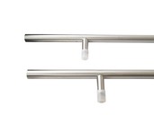 Ручка для алюминиевых дверей со смещением, комплект с креплением L= 1800, м/о 1300, D=32, матов.