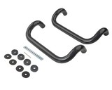 Ручка офисная изогнутая 300мм с креплением антрацит RAL7016, до 80мм.