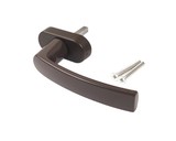 Ручка оконная Internika Venera штифт 37 мм, 45°, овальная розетка  коричневый, 2 винта