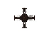 Соединение декоративное крестовое Isabel 25мм, коричневое