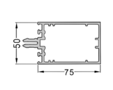Стойка и ригель ALUMARK 75 мм 6.8м неокрашенный
