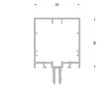 Стойка и ригель L ALUMARK 55 мм 6,8м Белый RAL9016