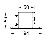 Створка дверная ALUMARK 94/50 мм 6.5м Белая RAL9016