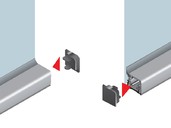 Комплект торцевых заглушек прямоугольного пристеночного бортика SCILM (пластик, серый)