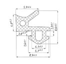 Уплотнитель для профиля VEKA 253.2 (рама, стеклопакет), чёрный, "ELEMENTIS", ТЭП
