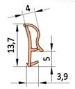 Уплотнитель контурный для межкомнатных дверей DEVENTER, ТЭП, серый RAL 7040