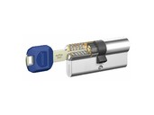 Цилиндр KABA maTrix 70 (35+35), 3 ключа Large Key с голубой пластиковой клипсой, НИКЕЛЬ