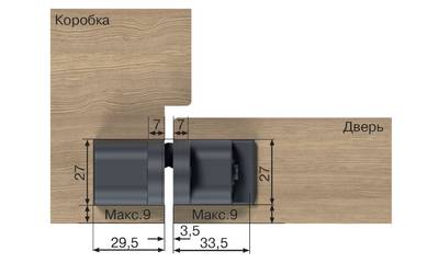 (1 кор.=2 петли) Петля скрытая ELEMENTIS, серия ITALY, универсальная, 3D, 120x27 мм, 60 кг, цамак, цвет серебро матовое Изображение 18