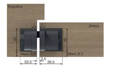 Петля скрытая ELEMENTIS, универсальная, 3D, 120x30 мм, 50 кг, цамак, белая матовая, в комплекте 2 петли,8 пласт. колпачков,8 винтов,2 рег.ключа,1 инструкция Изображение 14
