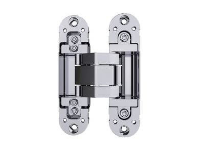 (1 кор.=2 петли) Петля скрытая ELEMENTIS, универсальная, 3D, 120x30 мм, 50 кг, цамак, хром полированный Изображение 2