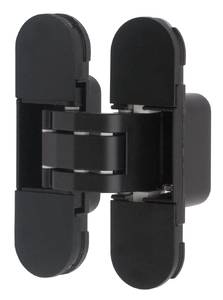 (1 коробка=2 петли) Петля скрытая ELEMENTIS, универсальная, 3D, 110x30 мм, 40 кг,цамак, черный матовый RAL 9005 Изображение 2