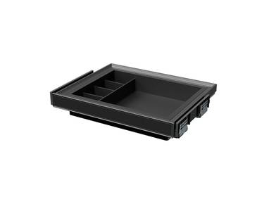 ALPHALUX Aiden Выдвижной лоток для аксессуаров в базу 600 мм, 564х420х133 (ШхГхВ), экокожа, темно-серый Изображение