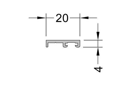 Адаптер щеточного уплотнителя ALUMARK. 6м Неокрашенный Изображение