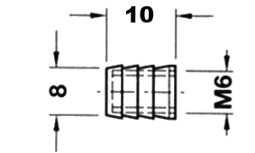 Муфта М6, D=9мм, L=10мм, пласт. BU61 Изображение 4