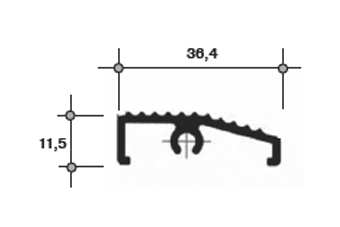 ALL5-89 Профиль порога 36мм, белый (6 м) Изображение