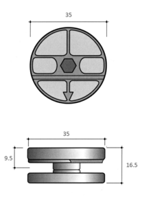 Эксцентрик "Maxi 35", H-16.5 мм, цинк EC35 Изображение 2