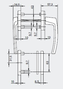 Гарнитур нажимной балконный Rotoline, 30-58 мм, серебро Изображение 2