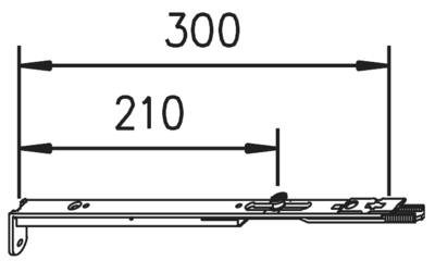 Концевой запор обратного направления с выдвижным стержнем с угловым крепление, F=16, с 1i.S, L=300мм Изображение 2